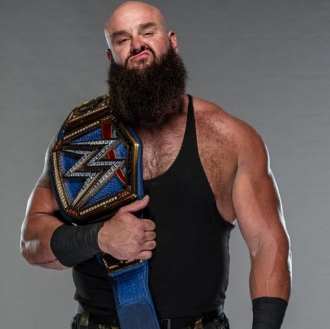 Braun Strowman with his WWE Universal belt